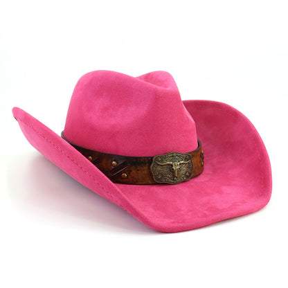 Men's Vintage Western Cowboy Hat Suede Knight Hat