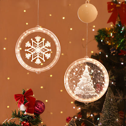 Christmas Tree Layout Window Star Lamp String