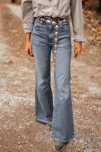 Vintage Washed Wide Leg Jeans