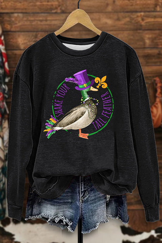 Shake Your Tail Feather Print Sweatshirt