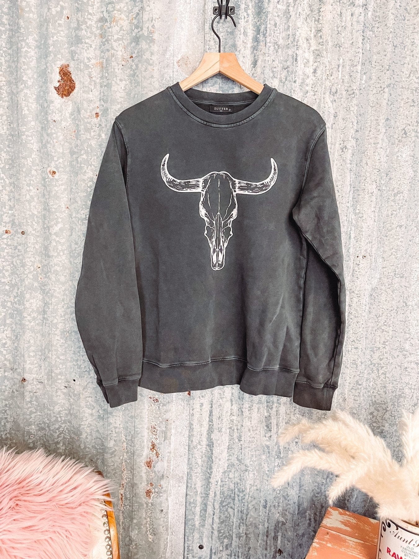 Boho Cow Skull Sweatshirt