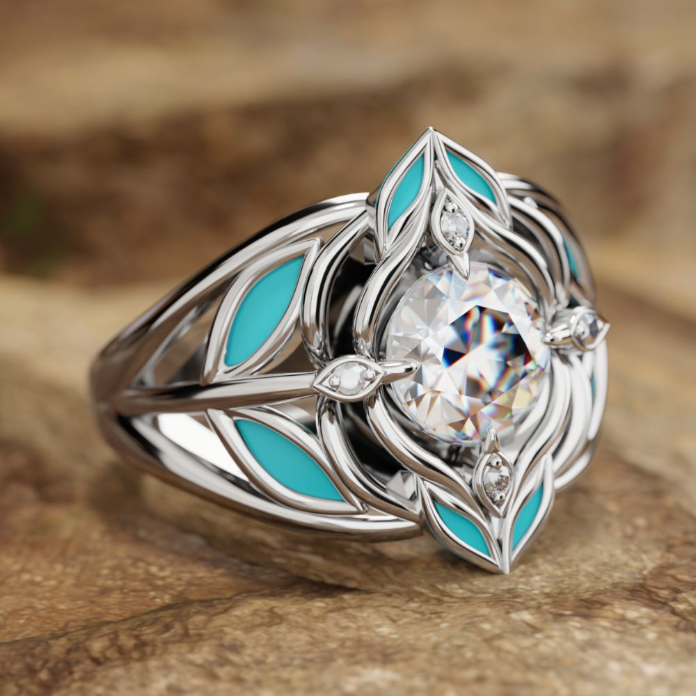 Blue Rose Ring