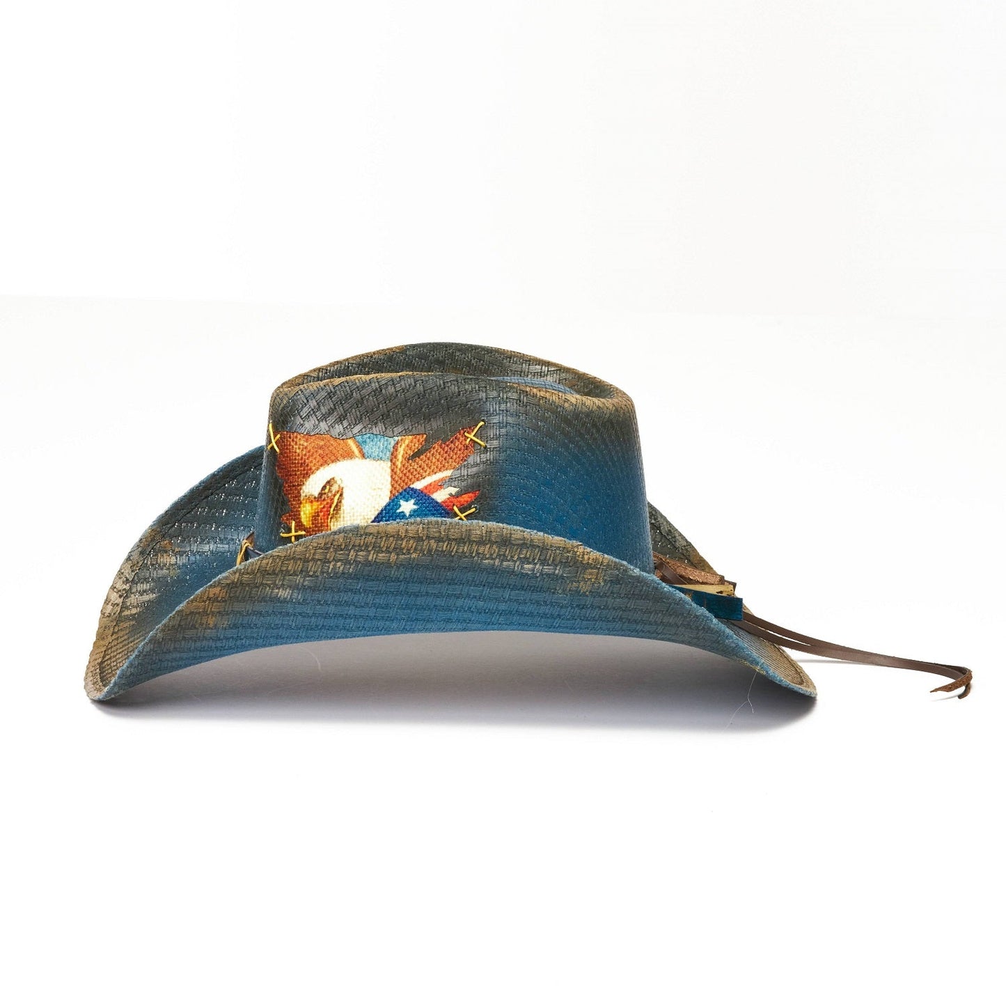 Blue Eagle Straw Cowboy Hat