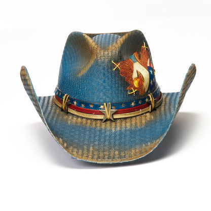 Blue Eagle Straw Cowboy Hat