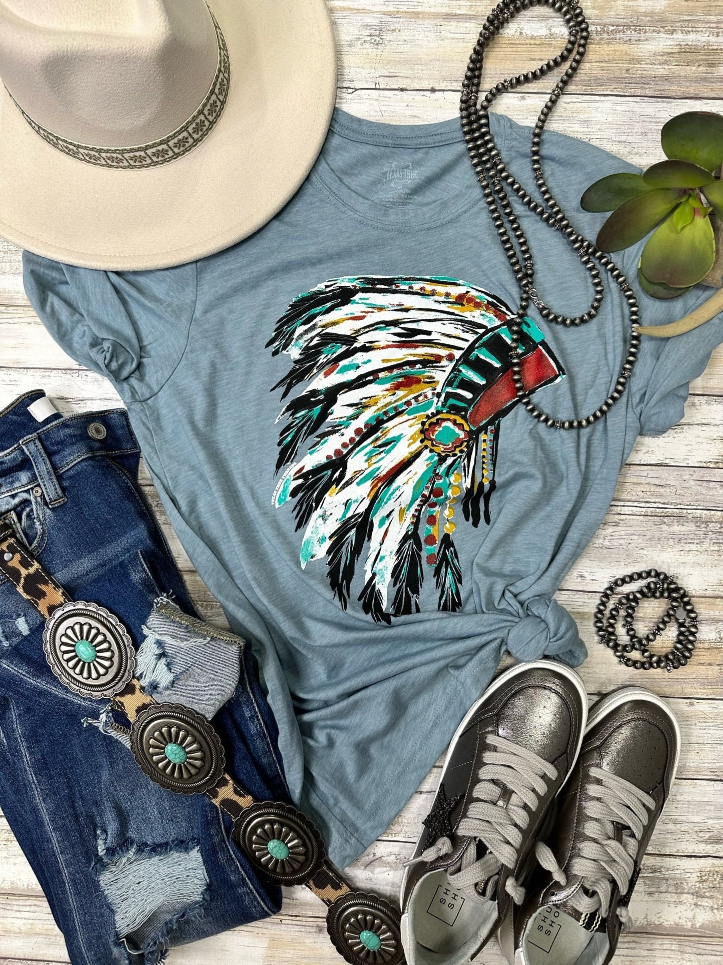 Callie Ann Stelter Watercolor Headdress Tee choice of colors