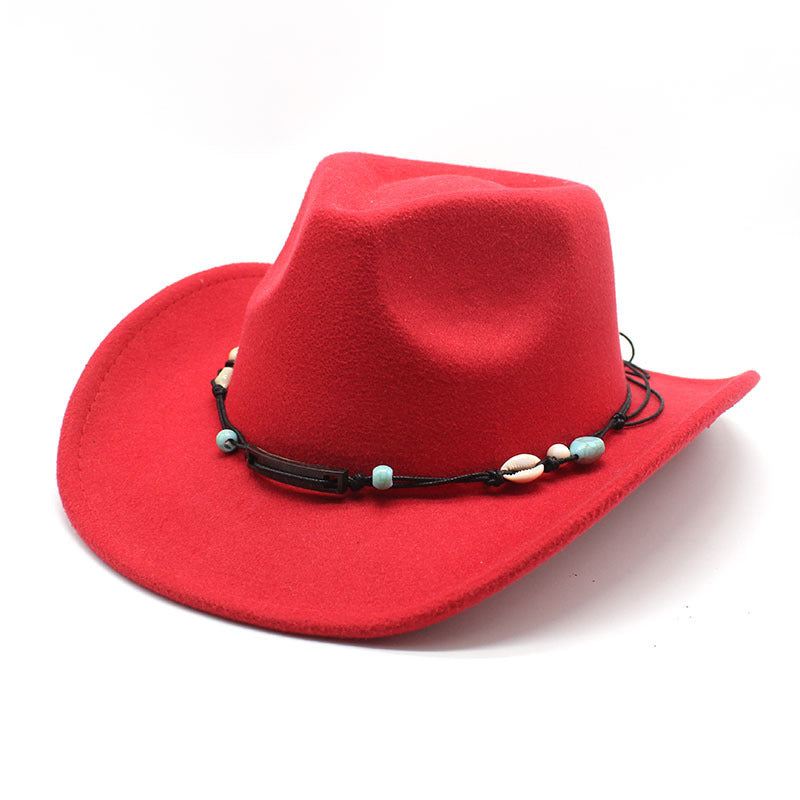 Unisex Fall Vintage Western Cowboy Woolen Sun Protection Wide Brim Hat