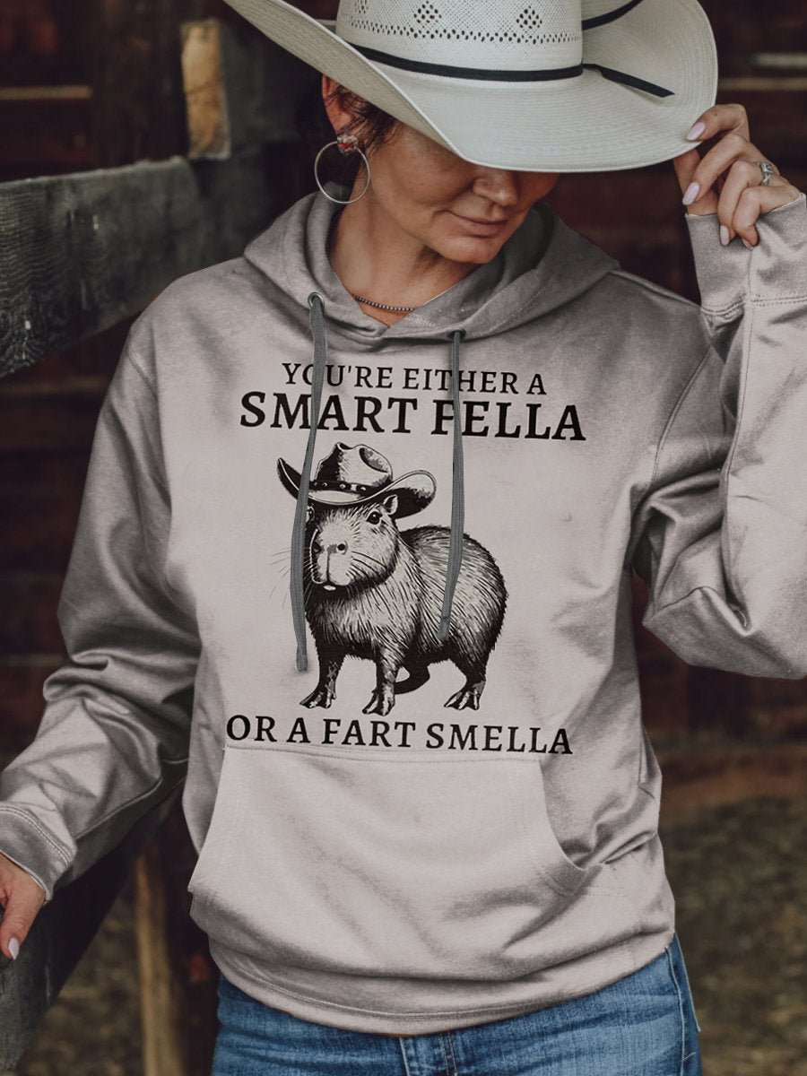 Funny Capybara Vintage Print Casual Hoodie Sweatshirt