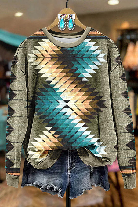 Contrast Cross Print Sweatshirt