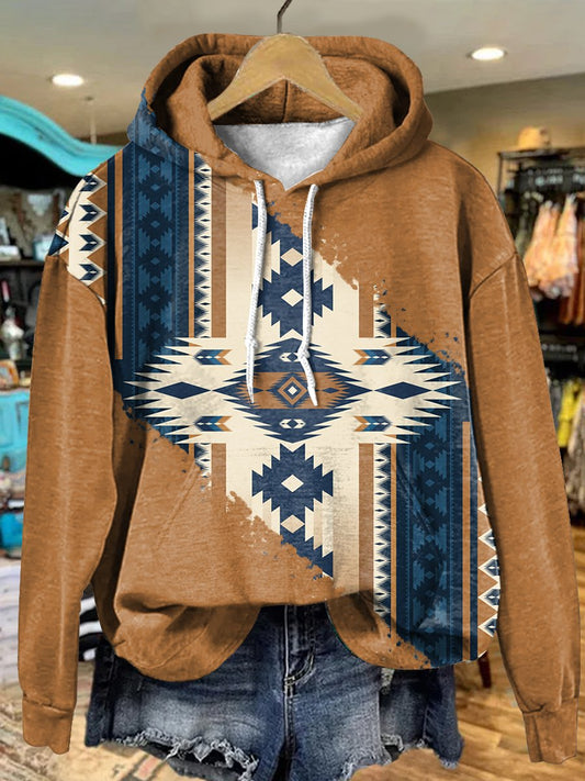 Retro Aztec Art Print Casual Hoodie Sweatshirt