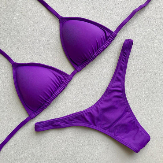 Solid Color Fashion Resort Bikini