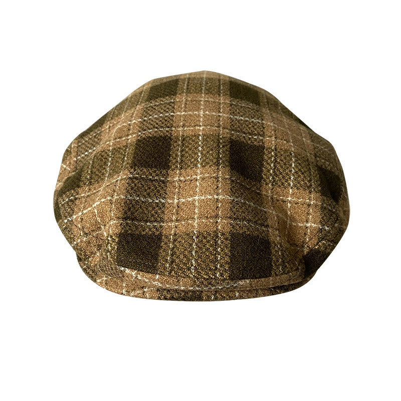 THE PEAKED Marl Flat Hat Oxford-Harris Tweed