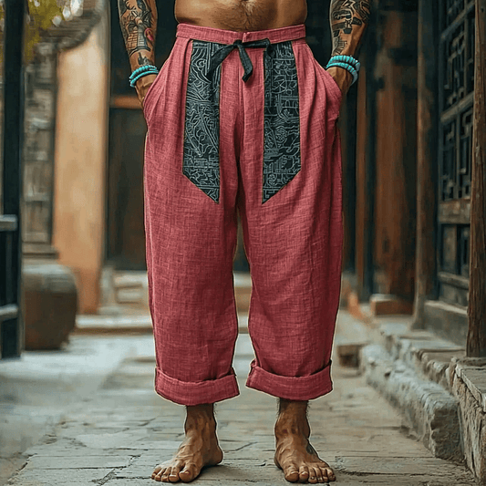 Men's Holiday Bohemian Casual Loose Linen Harem Pants