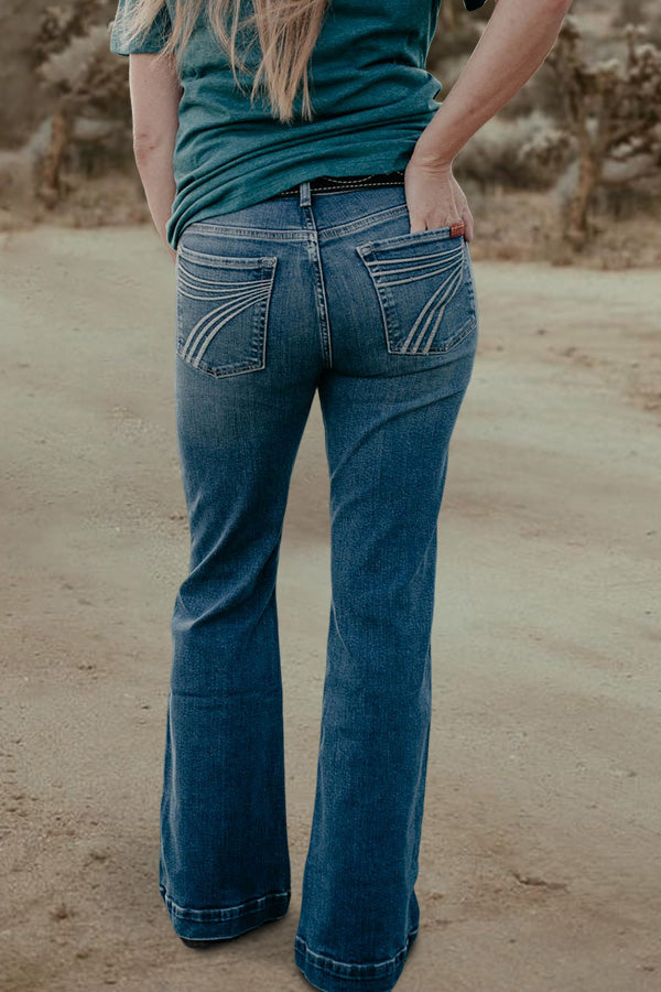 Vintage Washed Wide Leg Jeans