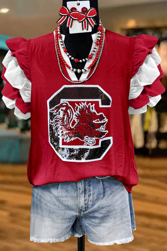 Sparkling South Carolina Gamecocks Print Blouse