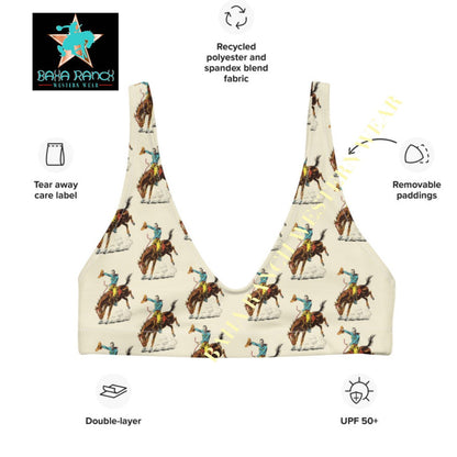 Yeehaw Vintage Rodeo Cowboy Bikini Top