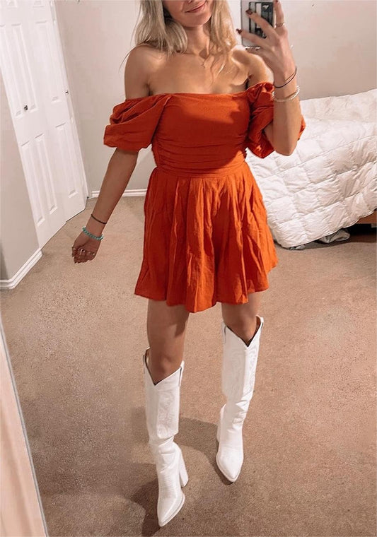 Sexy Orange Mini Dress