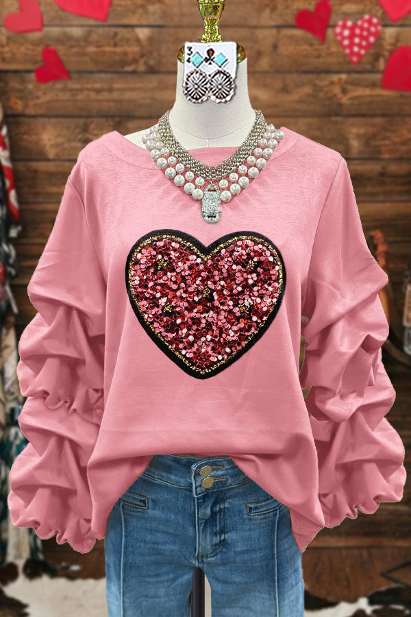 Classic Contrast Heart Valentine's Day Sweatshirt