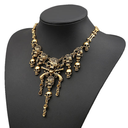 Halloween Vintage Skull Tassel Necklace