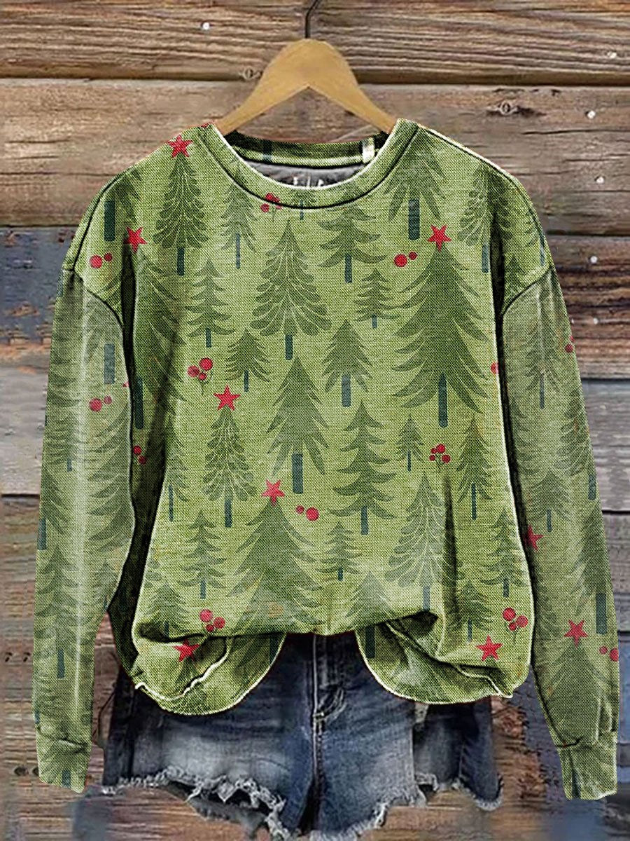 Christmas Tree Art Print Casual Sweatshirt