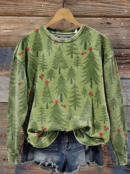 Christmas Tree Art Print Casual Sweatshirt