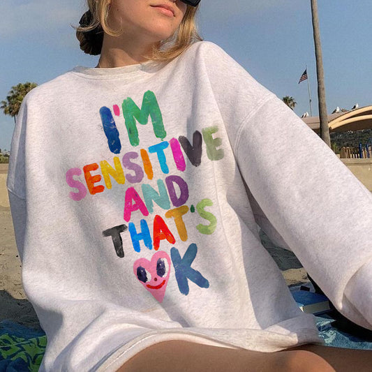 Oversized Colorful Lettering Graffiti Sweatshirt