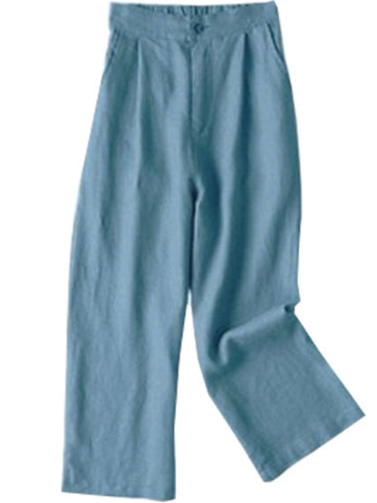 Cotton And Linen Wide-leg Casual Pants