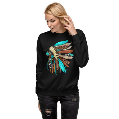 Turquoise Head Dress Unisex Sweatshirt choice of colors