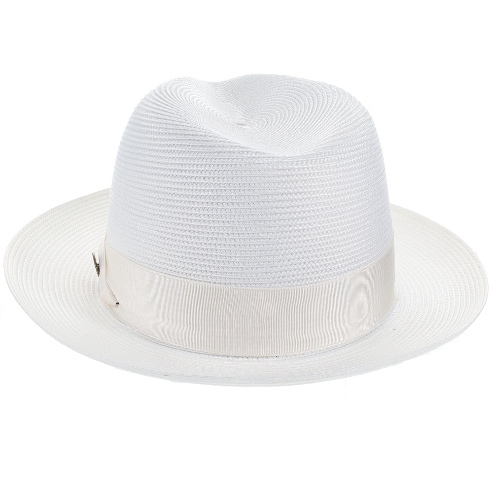 Classic Blue Straw Fedora Hat