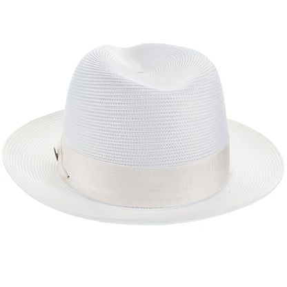 Classic Blue Straw Fedora Hat