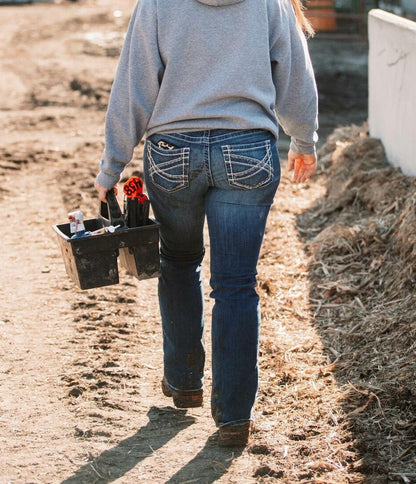 Western Vintage Style Washed Handmade Jeans