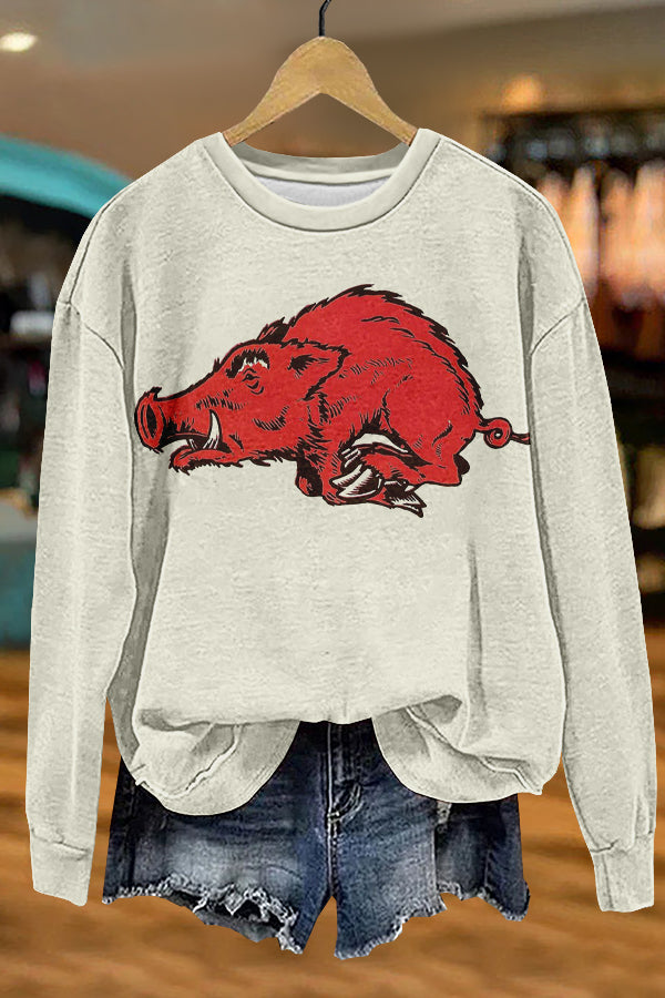 Unique Gameday Arkansas Razorbacks Print Sweatshirt