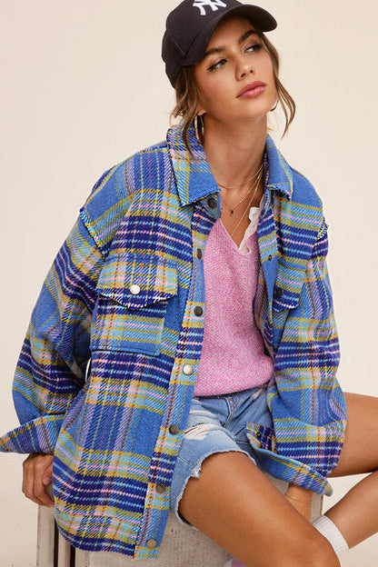 Hailee Plaid Shacket Jacket choice of colors