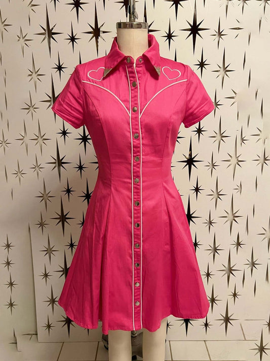 Western VIntage Love Shirt Dress