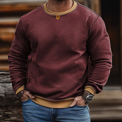 Men's Retro Yellowstone Logo Simple Casual Style Pullover Sweatshirt