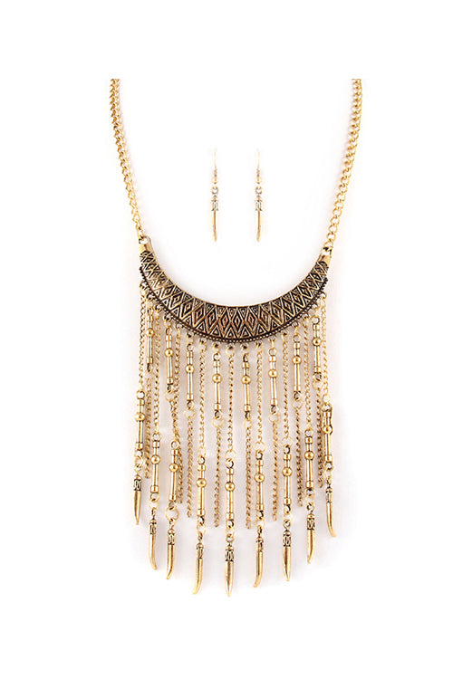 Boho Fringe Necklace Set