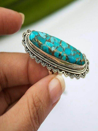 Blue Alloy Rings