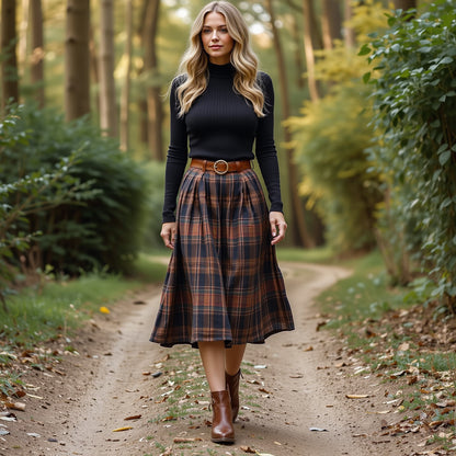 Women's Casual Plaid Skirt