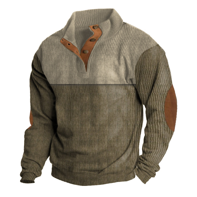 Men's Training Colorblock Lapel Sweatshirt