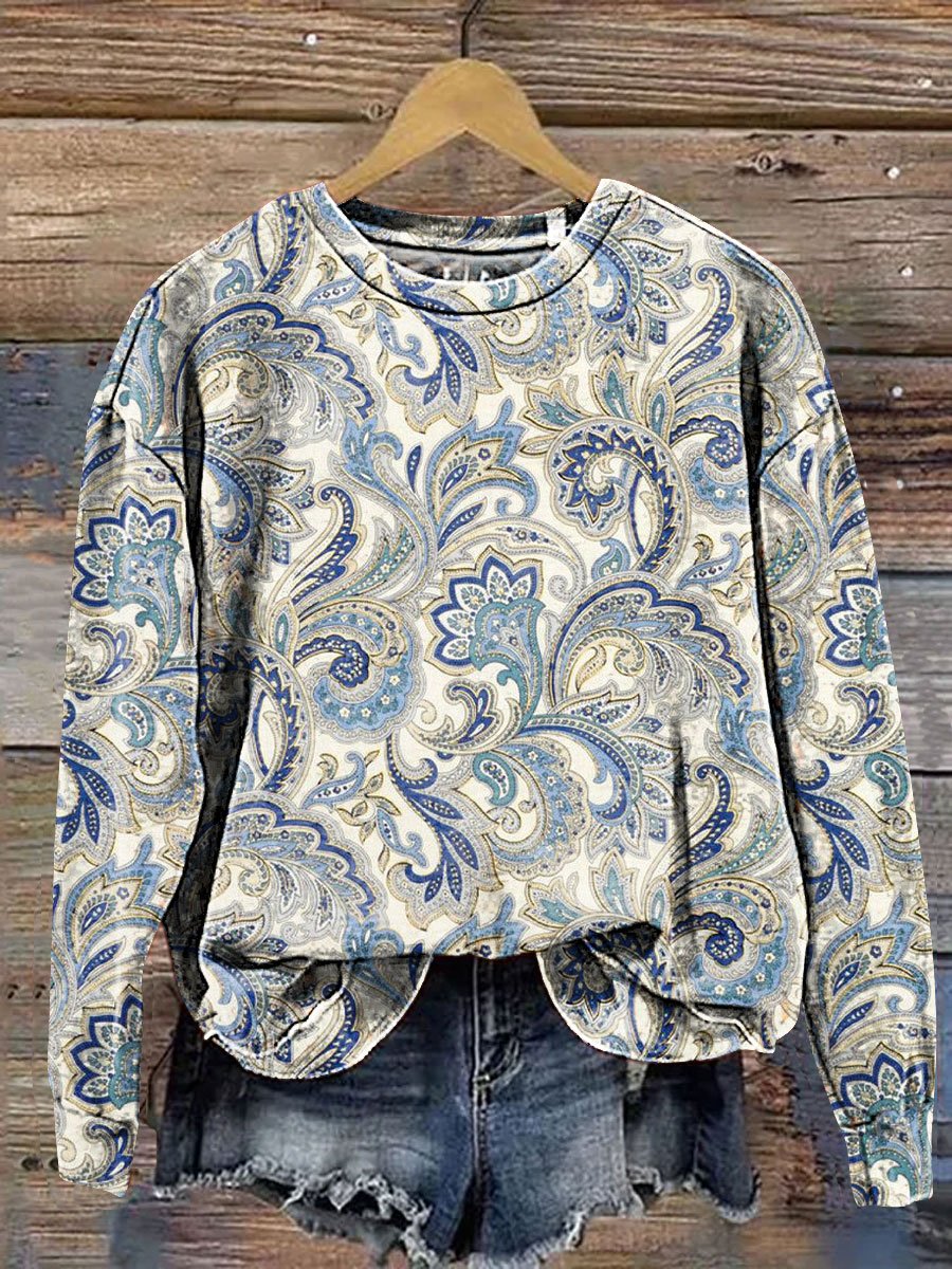 Paisley Pattern Art Print Casual Sweatshirt