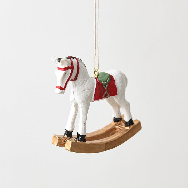 Christmas Tree 3D Rocking Horse Pendant