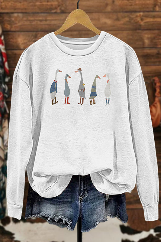 Cowboy Geese Art Prints Sweatshirt