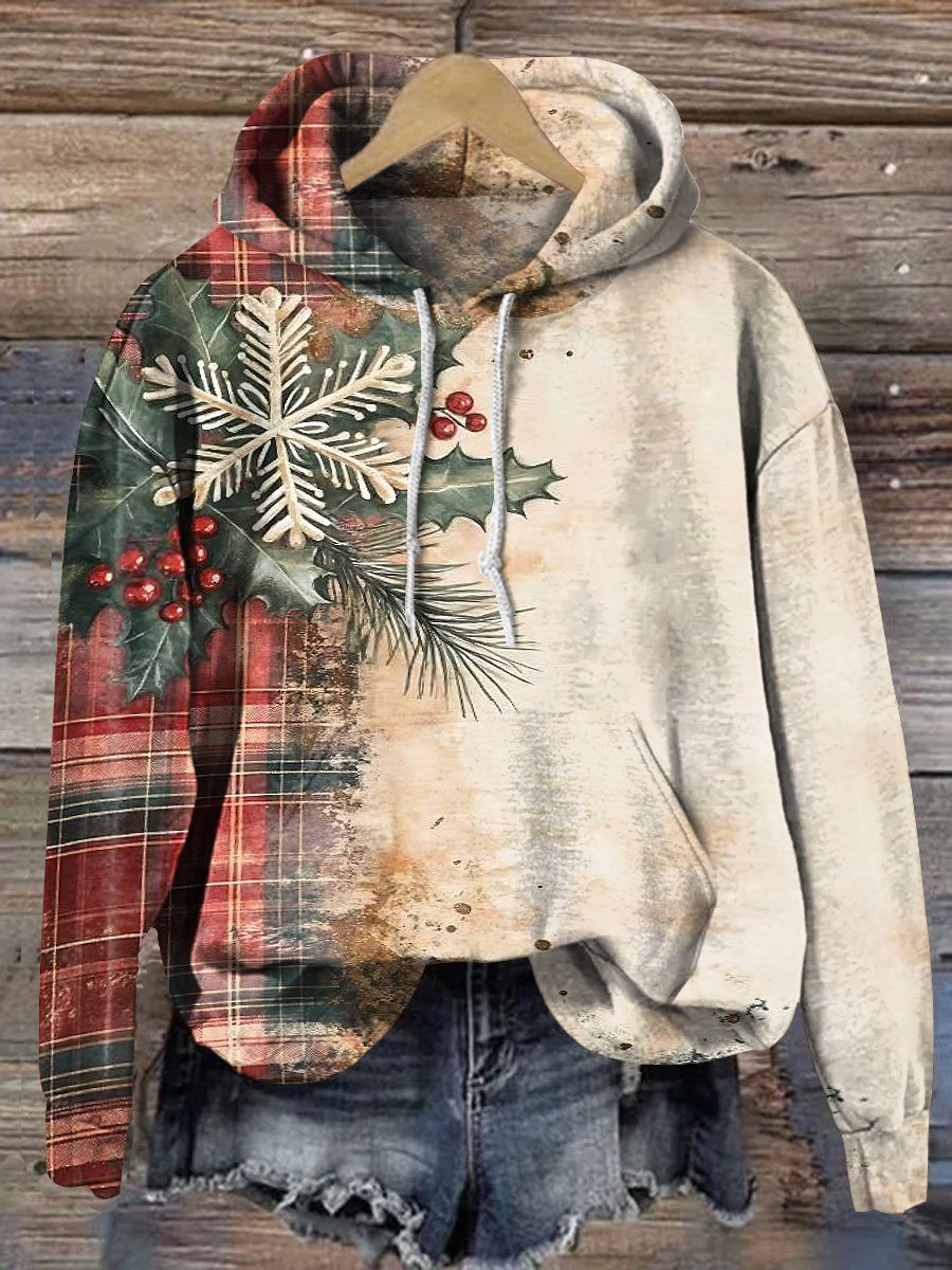 Vintage Snowflake Lattice Art Print Casual Sweatshirt