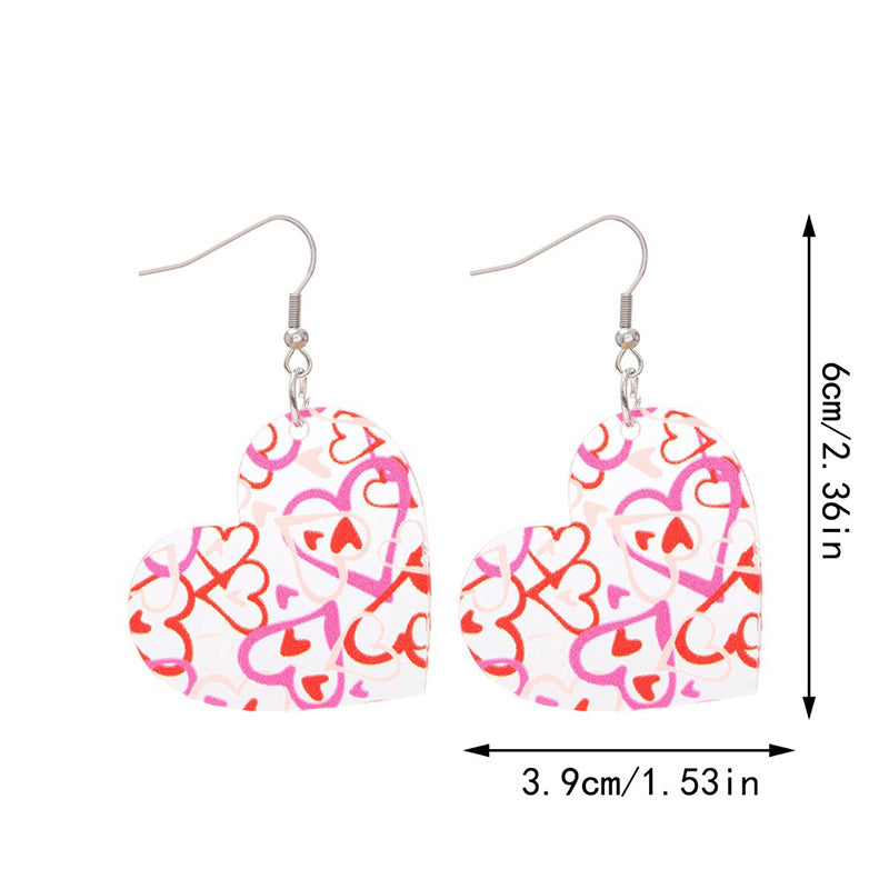 Valentine's Day Heart Teardrop Two-pieces Earrings