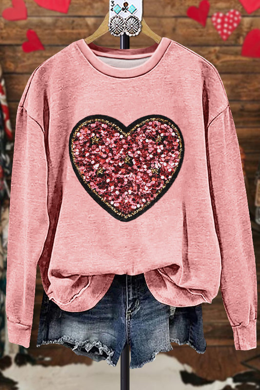 Classic Contrast Heart Valentine's Day Sweatshirt