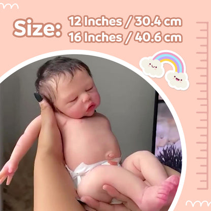 12"&16" Extremely Flexible Full Silicone Realistic Baby,Soft Newborn Baby Doll Boy or Girl Ukbaby With Realistic Belly Button and Birth Mark