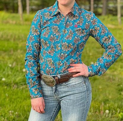 Women's Western Floral Long Sleeve Buttoned Shirt