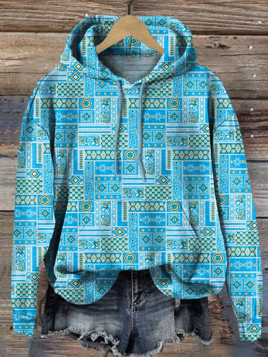 Geometric Art Print Casual Sweatshirt