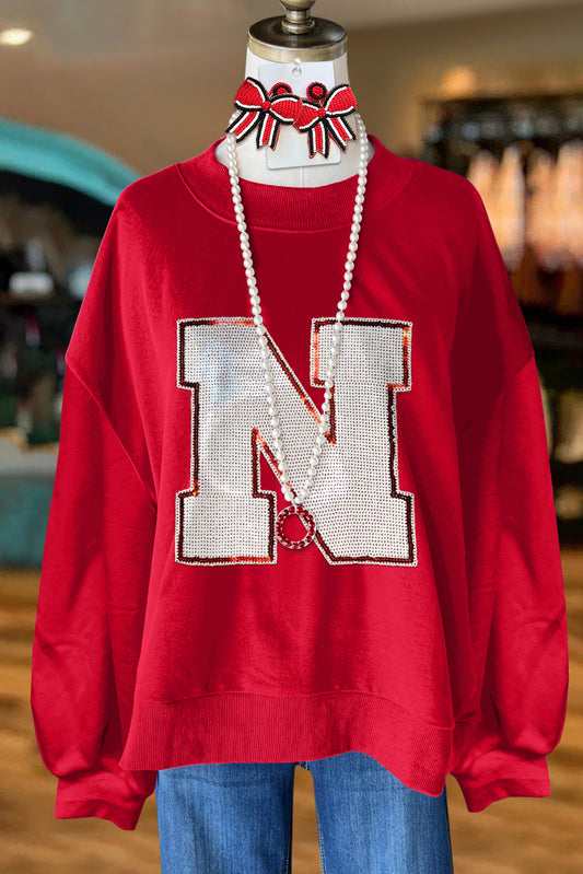 Casual Nebraska Cornhuskers Print Long Sleeve Sweatshirt