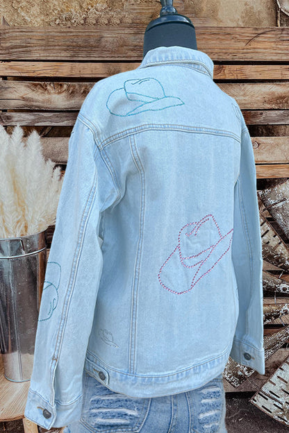 Cowgirl Embellished Denim Jacket