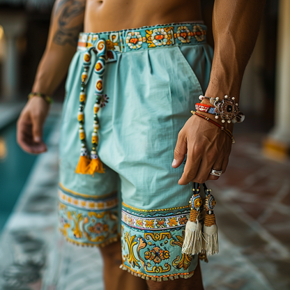 Retro Ethnic Casual Linen Shorts Style Shorts